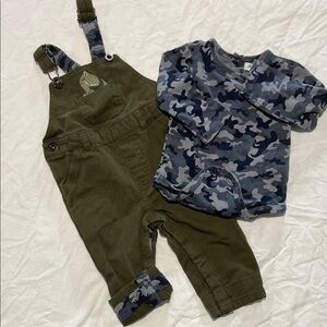 Tommy Bahama Olive Overalls with Camouflage Top